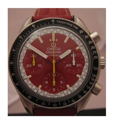 omega speedmaster red hand|Omega Speedmaster schumacher red.